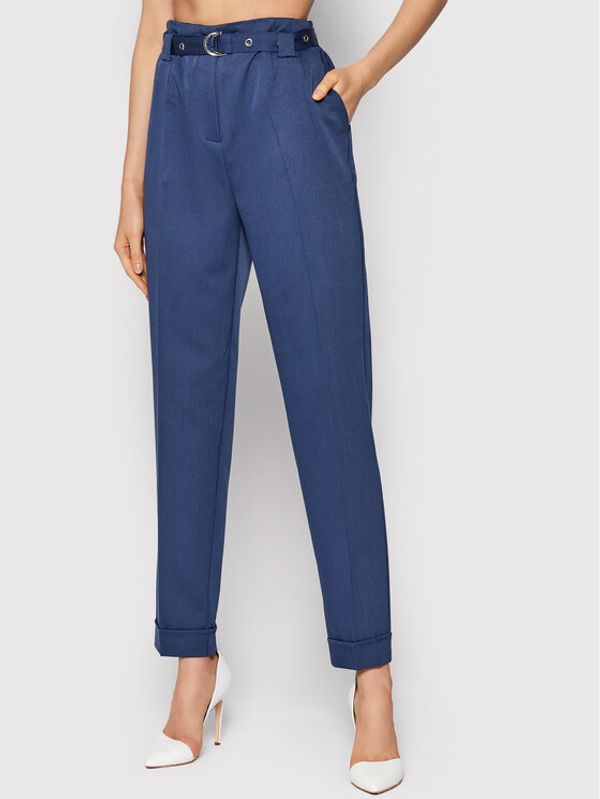 Guess Guess Текстилни панталони Egle W1BB14 W5D20 Тъмносин Regular Fit