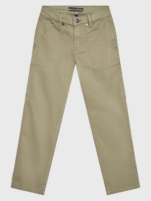 Guess Guess Текстилни панталони L3RB10 WEDY1 Зелен Relaxed Fit