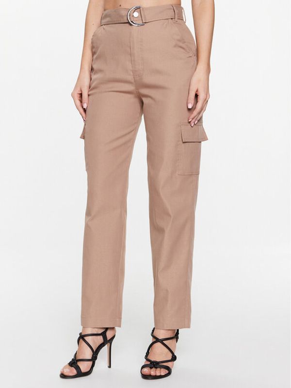 Guess Guess Текстилни панталони Vanessa W3GB25 WFD40 Кафяв Relaxed Fit