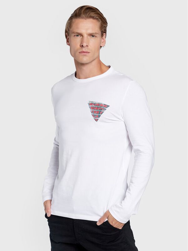 Guess Guess Тениска с дълъг ръкав Detar M2BI42 J1314 Бял Slim Fit