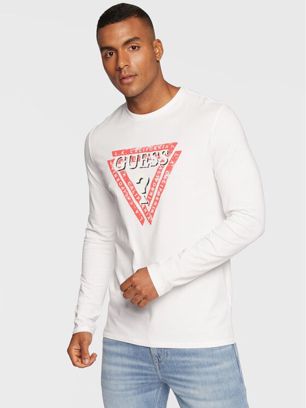 Guess Guess Тениска с дълъг ръкав M2BI55 J1314 Бял Slim Fit