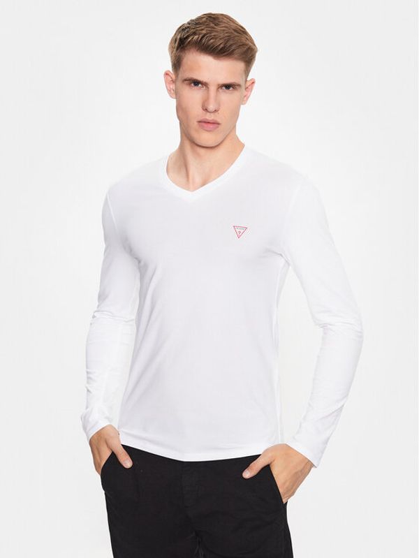 Guess Guess Тениска с дълъг ръкав M2YI08 J1314 Бял Slim Fit