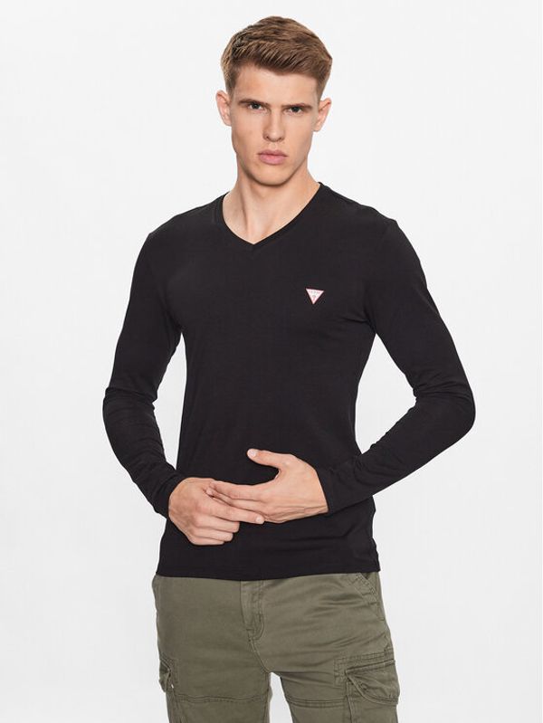 Guess Guess Тениска с дълъг ръкав M2YI08 J1314 Черен Slim Fit