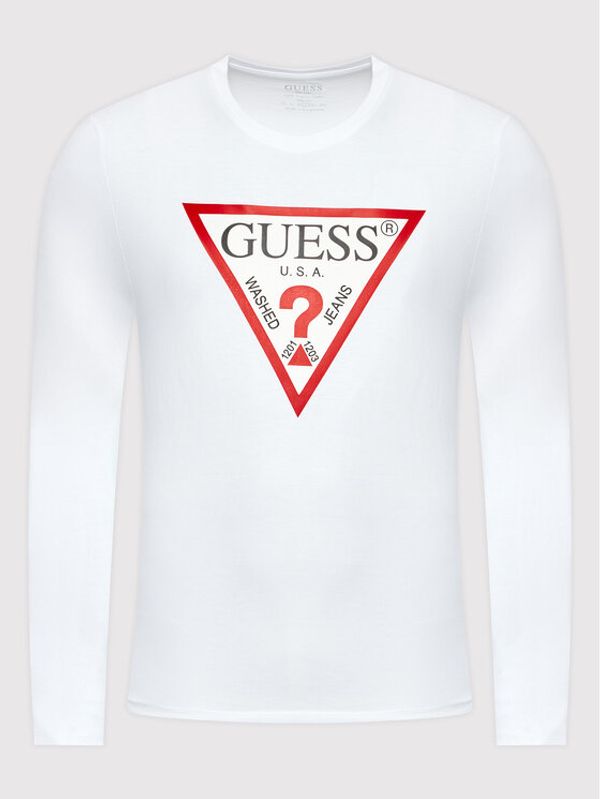 Guess Guess Тениска с дълъг ръкав M2YI31 I3Z11 Бял Slim Fit