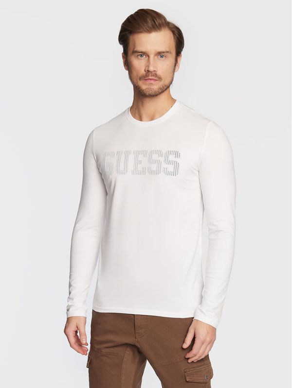 Guess Guess Тениска с дълъг ръкав M3RI06 J1314 Бял Slim Fit