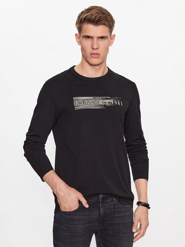 Guess Guess Тениска с дълъг ръкав M3YI15 K8FQ4 Черен Regular Fit