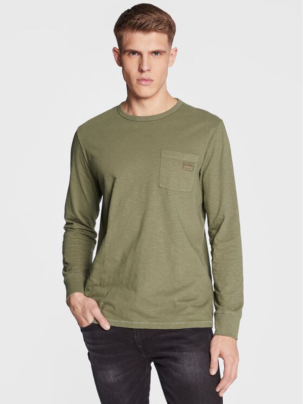Guess Guess Тениска с дълъг ръкав Seamus M3RI33 KBL31 Зелен Regular Fit