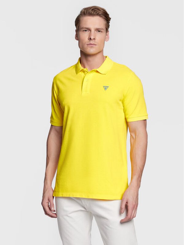 Guess Guess Тениска с яка и копчета F3GP00 K9WF1 Жълт Regular Fit