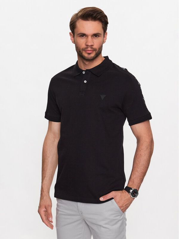 Guess Guess Тениска с яка и копчета M3YP01 K7O64 Черен Slim Fit