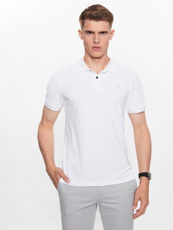 Guess Guess Тениска с яка и копчета M3YP35 KBS60 Бял Slim Fit