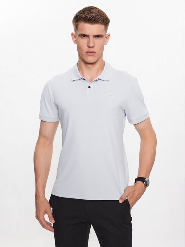 Guess Guess Тениска с яка и копчета M3YP35 KBS60 Сив Slim Fit