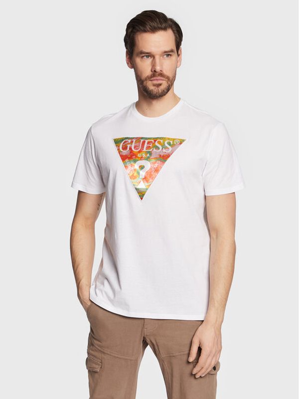 Guess Guess Тишърт Abstract Logo M3GI57 K9RM1 Бял Slim Fit