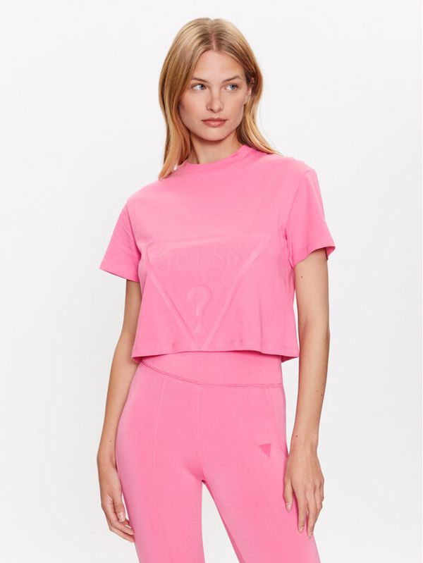Guess Guess Тишърт Adele V2YI06 K8HM0 Розов Boxy Fit