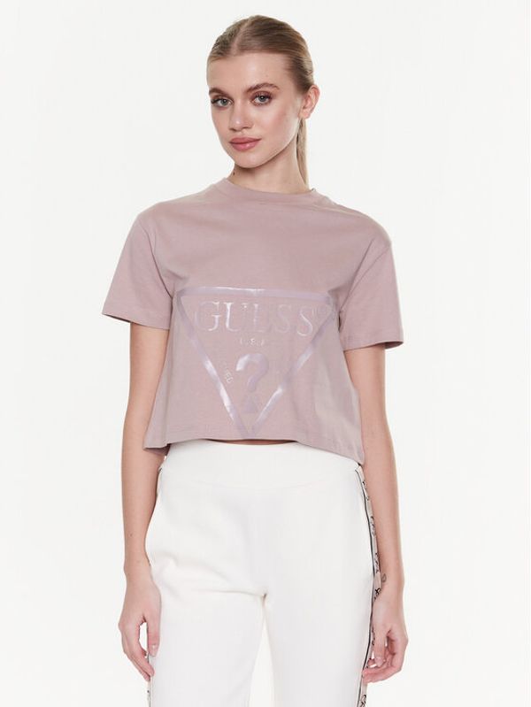 Guess Guess Тишърт Adele V2YI06 K8HM0 Розов Boxy Fit