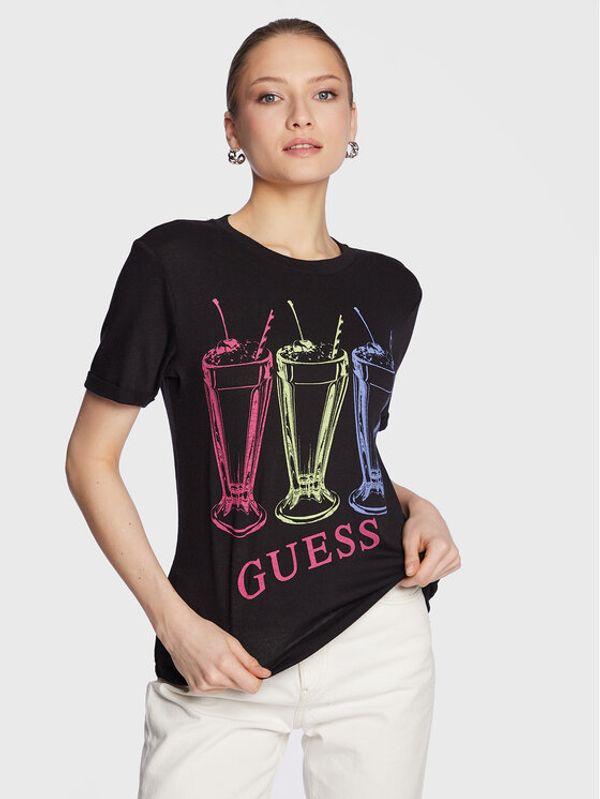Guess Guess Тишърт Adelita W3RI24 KBK72 Черен Regular Fit