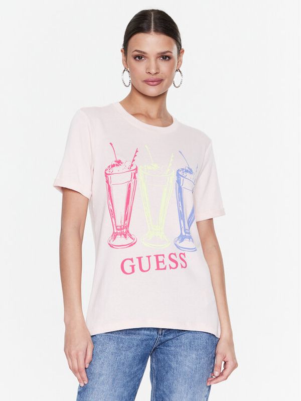 Guess Guess Тишърт Adelita W3RI24 KBK72 Розов Regular Fit