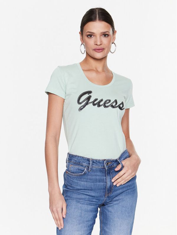 Guess Guess Тишърт Adriana W3RI50 J1314 Зелен Slim Fit