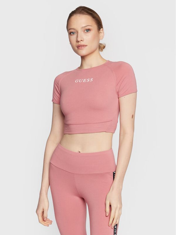 Guess Guess Тишърт Aline V3RP16 KABR0 Розов Slim Fit