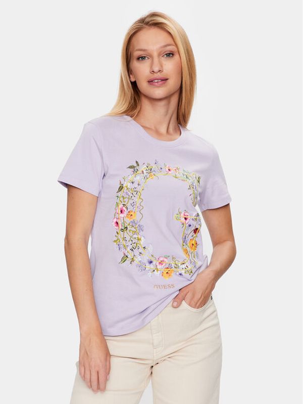 Guess Guess Тишърт Bea V3YI02 I3Z14 Виолетов Regular Fit