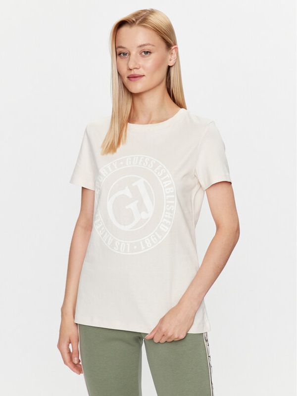 Guess Guess Тишърт Debora V3YI07 I3Z14 Бежов Regular Fit