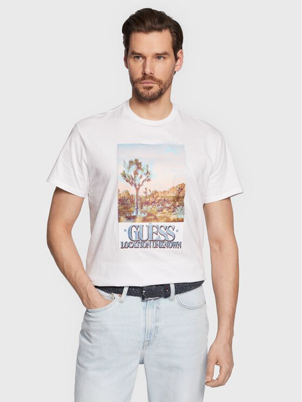 Guess Guess Тишърт Desert Photo M3GI74 KA260 Бял Regular Fit