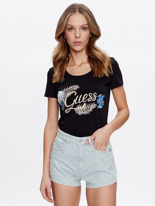 Guess Guess Тишърт Embellish Logo W3GI40 J1314 Черен Slim Fit