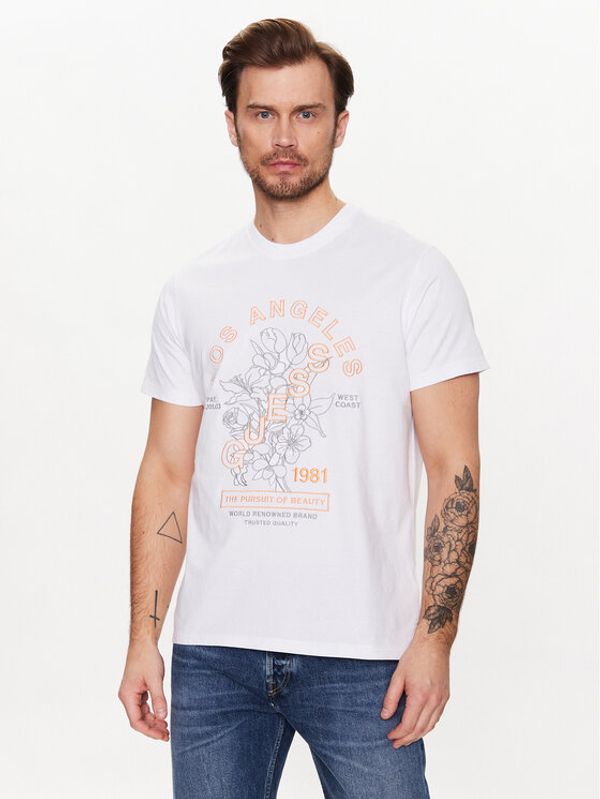 Guess Guess Тишърт Flower M3GI35 K8FQ4 Бял Regular Fit