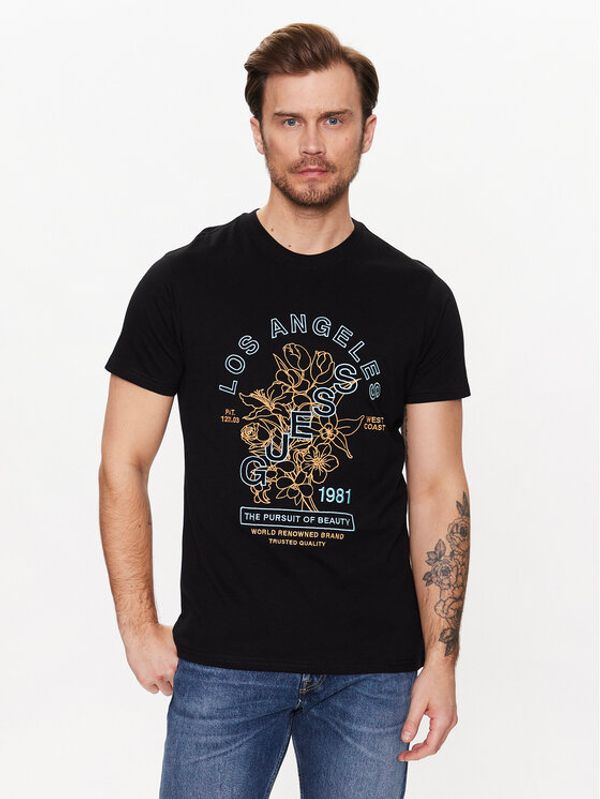 Guess Guess Тишърт Flower M3GI35 K8FQ4 Черен Regular Fit