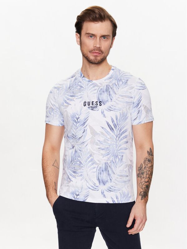 Guess Guess Тишърт Foliage M3GI27 I3Z14 Син Slim Fit
