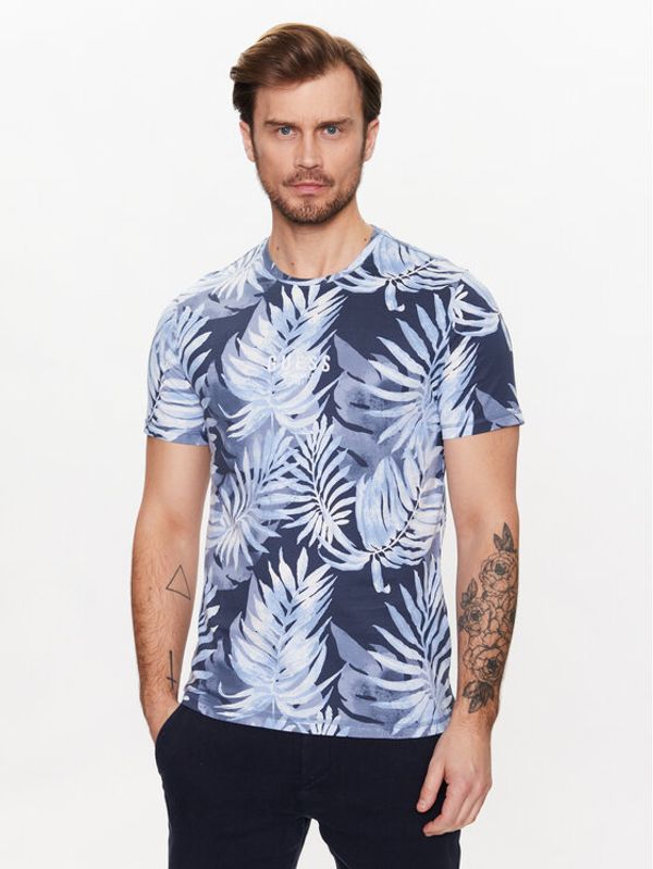 Guess Guess Тишърт Foliage M3GI27 I3Z14 Тъмносин Slim Fit