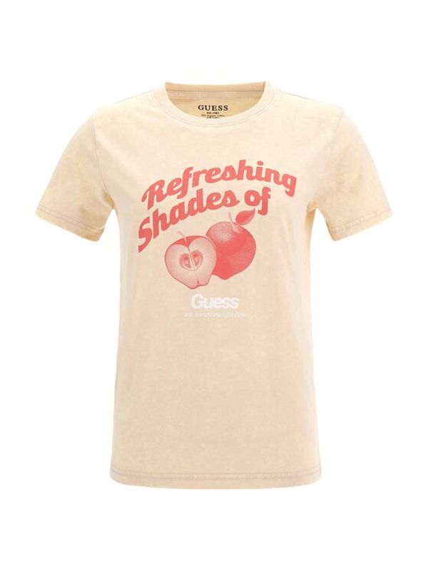 Guess Guess Тишърт Fruits W3GI24 I3Z14 Бежов Regular Fit