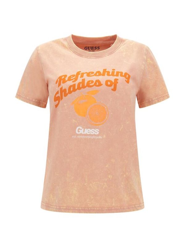 Guess Guess Тишърт Fruits W3GI24 I3Z14 Розов Regular Fit