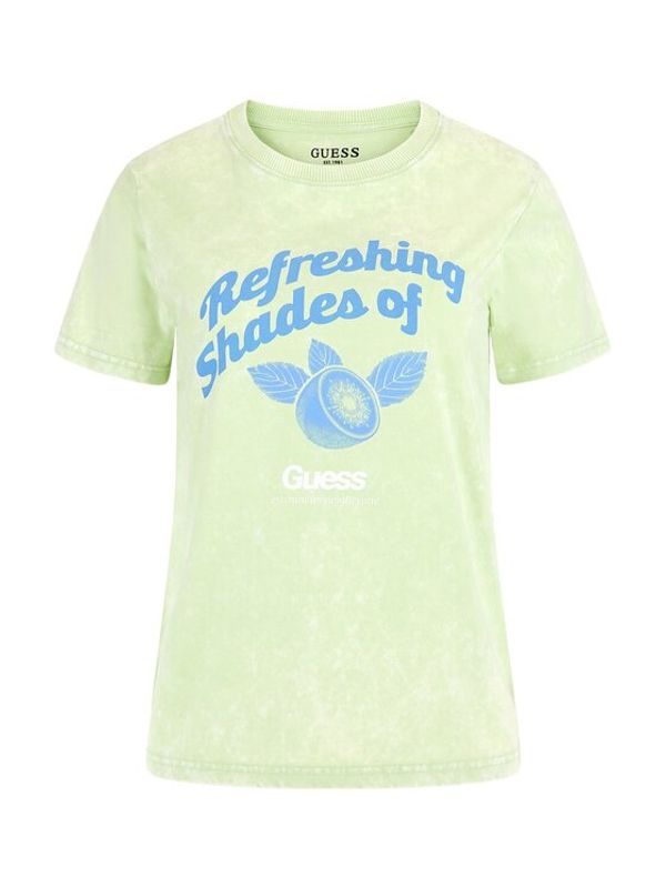 Guess Guess Тишърт Fruits W3GI24 I3Z14 Зелен Regular Fit