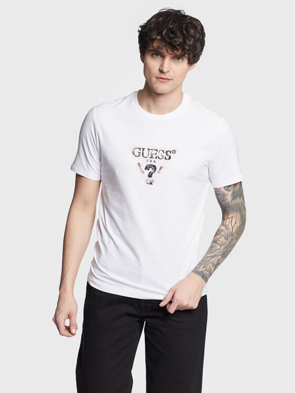 Guess Guess Тишърт Geo Triangle M3GI23 J1314 Бял Slim Fit