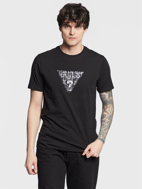 Guess Guess Тишърт Geo Triangle M3GI23 J1314 Черен Slim Fit