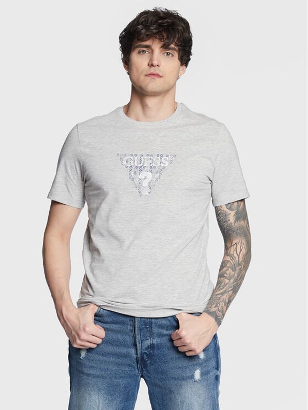 Guess Guess Тишърт Geo Triangle M3GI23 J1314 Сив Slim Fit