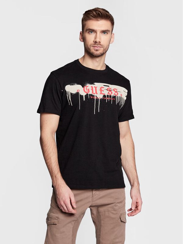 Guess Guess Тишърт Graffiti M3RI75 KBDK0 Черен Slim Fit
