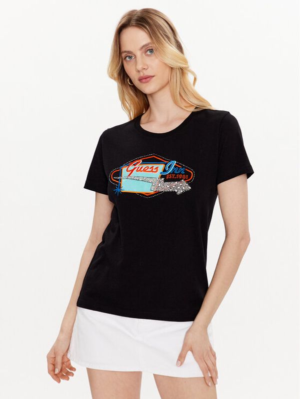Guess Guess Тишърт Hotel W3GI26 JA914 Черен Regular Fit
