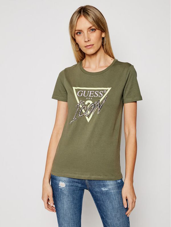 Guess Guess Тишърт Icon Tee W1RI25 I3Z00 Зелен Regular Fit