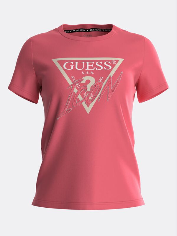 Guess Guess Тишърт Icon W3GI46 I3Z14 Розов Regular Fit