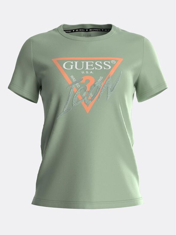 Guess Guess Тишърт Icon W3GI46 I3Z14 Зелен Regular Fit