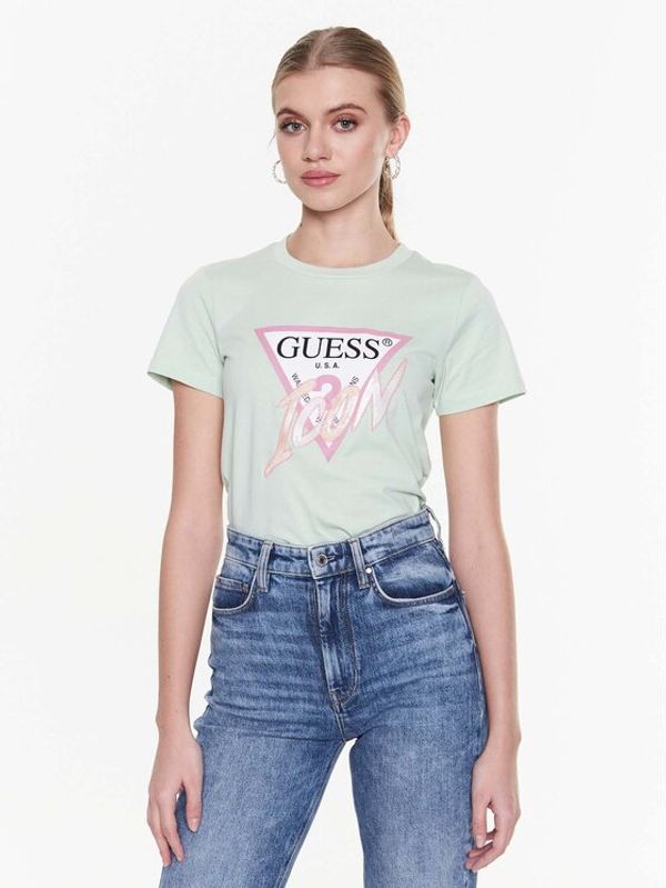 Guess Guess Тишърт Icon W3RI12 I3Z14 Зелен Regular Fit