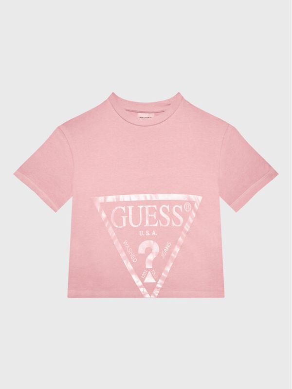 Guess Guess Тишърт J2BI41 K8HM0 Розов Cropped Fit