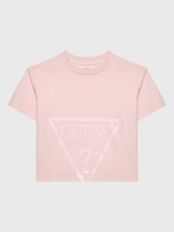 Guess Guess Тишърт J2BI41 K8HM0 Розов Cropped Fit