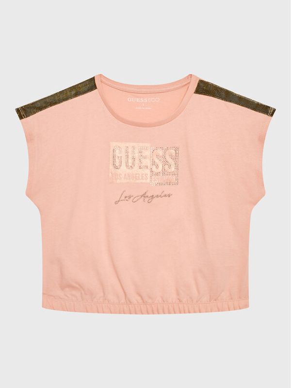 Guess Guess Тишърт J3GI11 K8HM3 Розов Boxy Fit