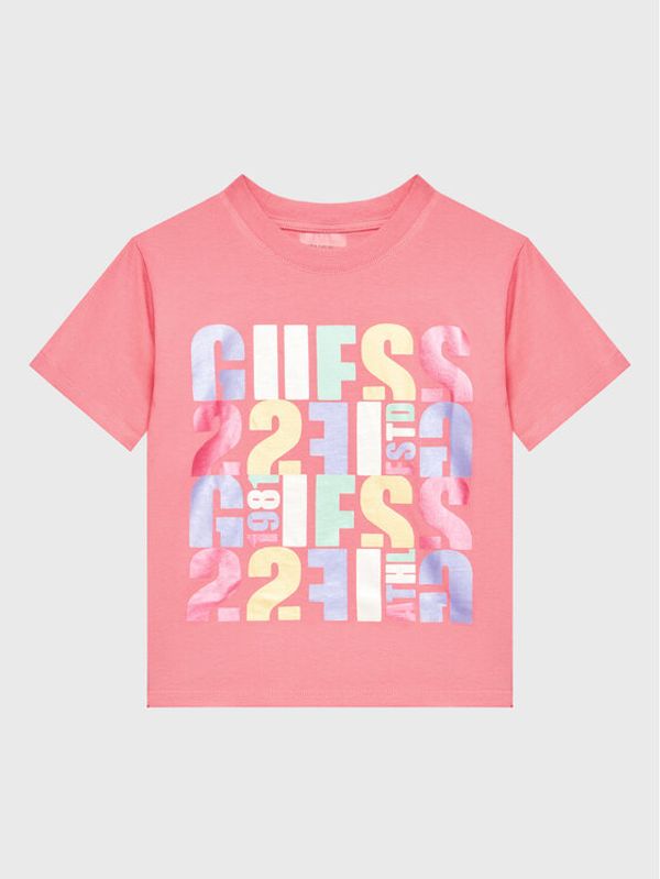 Guess Guess Тишърт J3GI32 I3Z14 Розов Boxy Fit