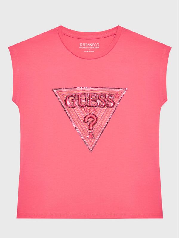 Guess Guess Тишърт J3GI33 K6YW1 Розов Boxy Fit