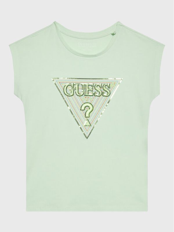 Guess Guess Тишърт J3GI33 K6YW1 Зелен Boxy Fit