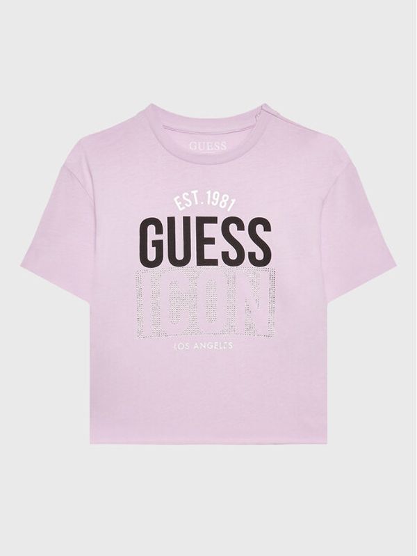 Guess Guess Тишърт J3RI13 K8HM3 Виолетов Regular Fit