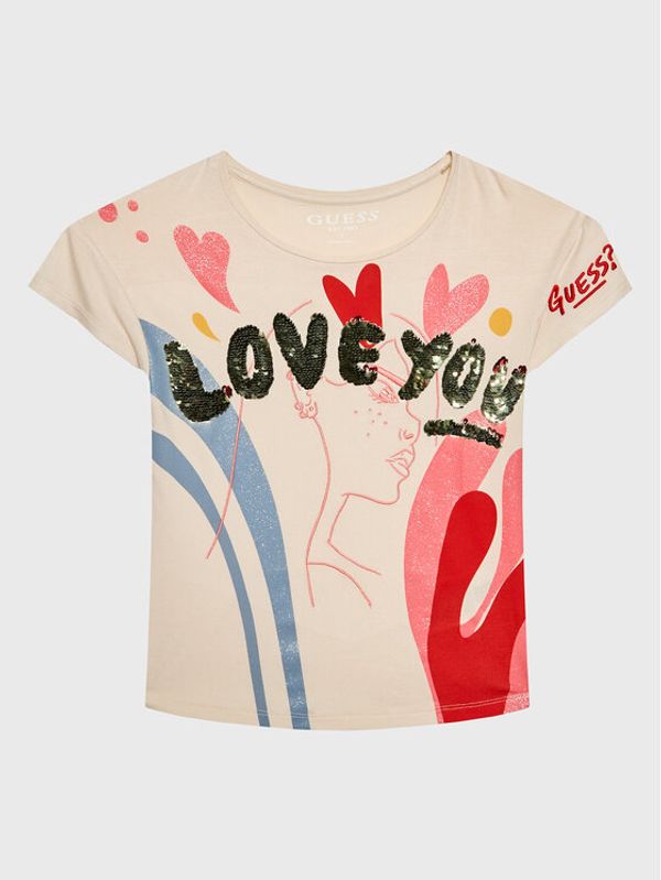 Guess Guess Тишърт J3RI22 KAPO0 Бежов Regular Fit